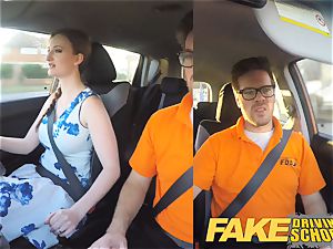 fake Driving college Nerdy red-haired teen college girl